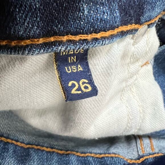 Ramy Brooke Cotton & PU Distressed Skinny Jeans Medium Wash Blue Womens Size 26 - Picture 8 of 11